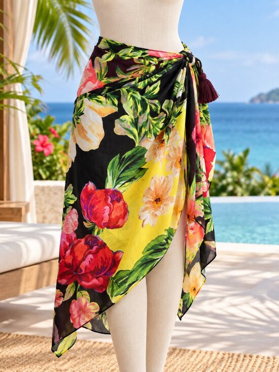 Agua Bendita Other - NWT Agua Bendita Marine Dawn Floral Pareo Sarong Resort Cover-Up